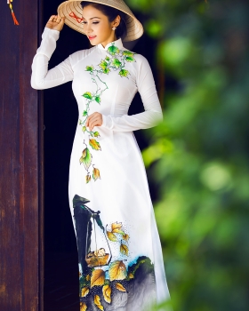 Áo dài họa tiết in hoa